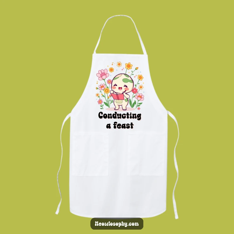 Funny Earth Conducting Flowers Apron: Cook Up Smiles with Harmonious Blooms in the Kitchen