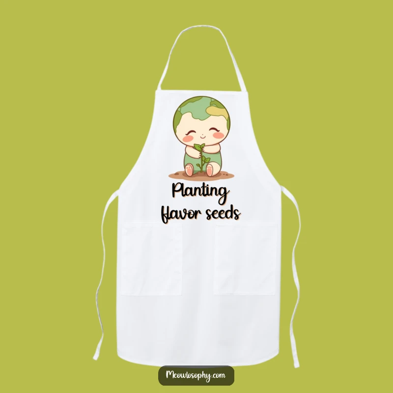 Funny Earth Seedling Hug Apron - Heartwarming Kitchen Gift for Gardeners