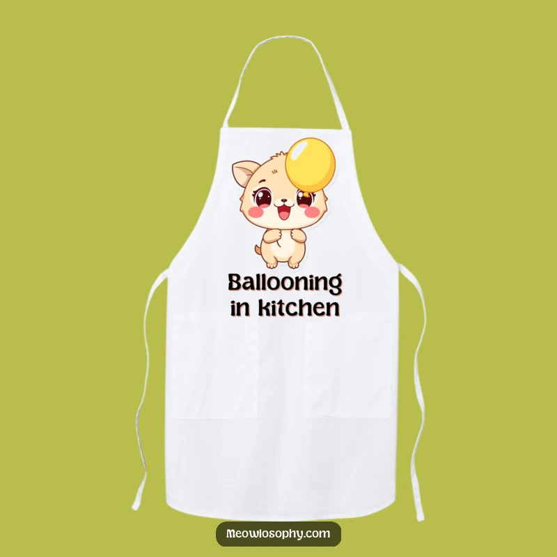 Funny Excited Animal Apron: Balloon Joy Kitchen Fun, Cheerful Chef Gift