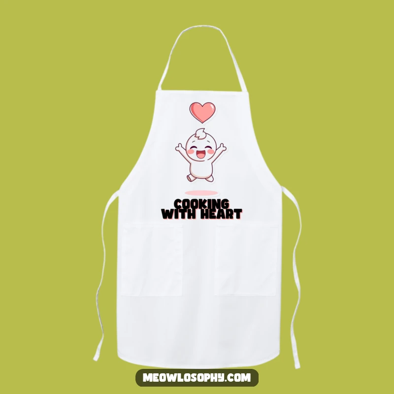 Funny Joyful Chef Apron: Adorable Character Cooking with Happiness and Heart
