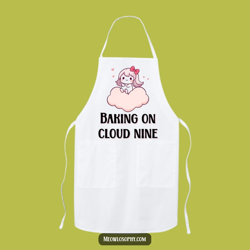 Funny Kawaii Cloud Rider Apron: Cook with Joyful Bliss