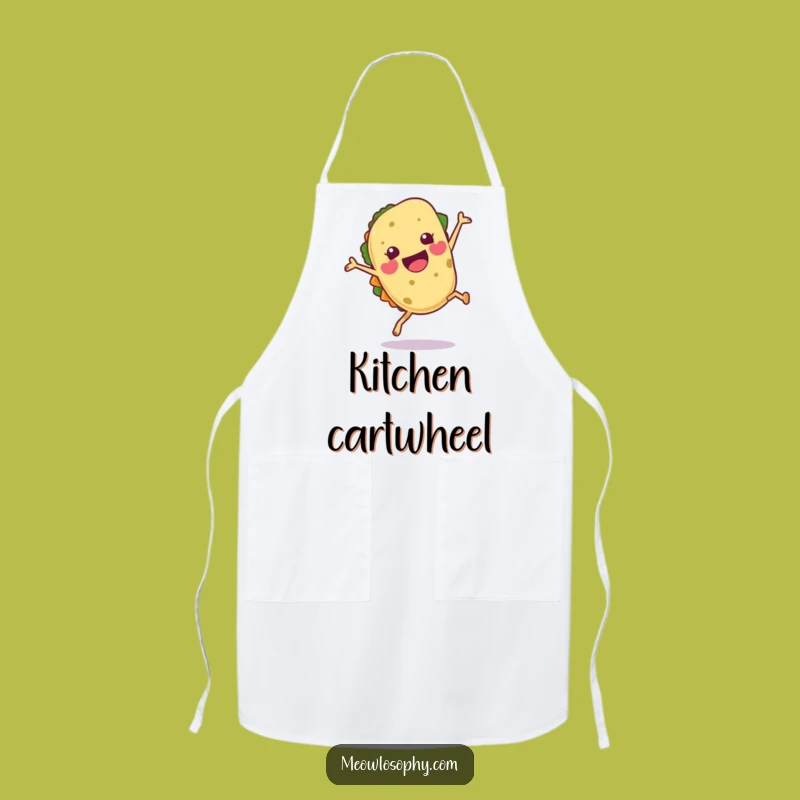 Funny Cartwheeling Tortilla Chef Apron - Humorous Fiesta Kitchen Gift