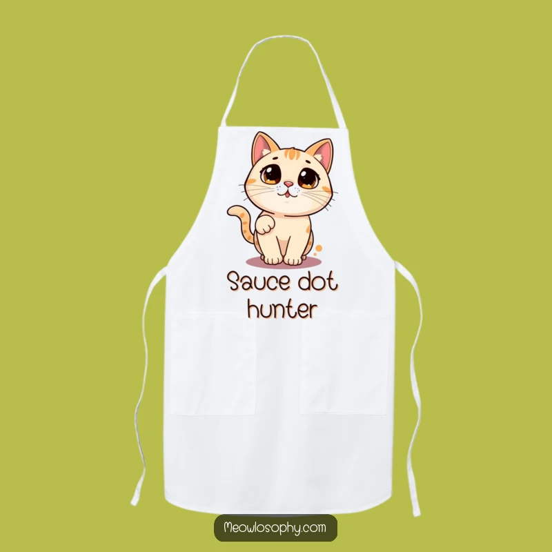 Funny Laser Cat Apron: Feline Chef Chasing Dot Kitchen Gift