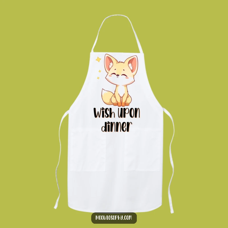 Funny Fennec Fox Apron: Curious Chef Gift for Starry Night Cooking