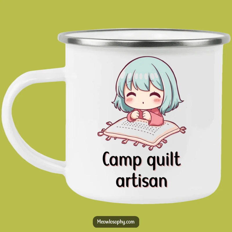 Funny Quilter Camping Mug: Stitcher's Brew, Craft Adventure Gift