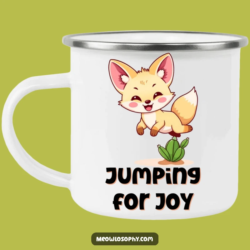 Funny Fennec Fox Cactus Camping Mug - Hilarious Outdoor Adventure Gear