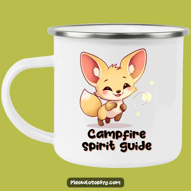 Funny Fennec Fox Firefly Chase Camping Mug: Enchanting Brews for Starry Nights