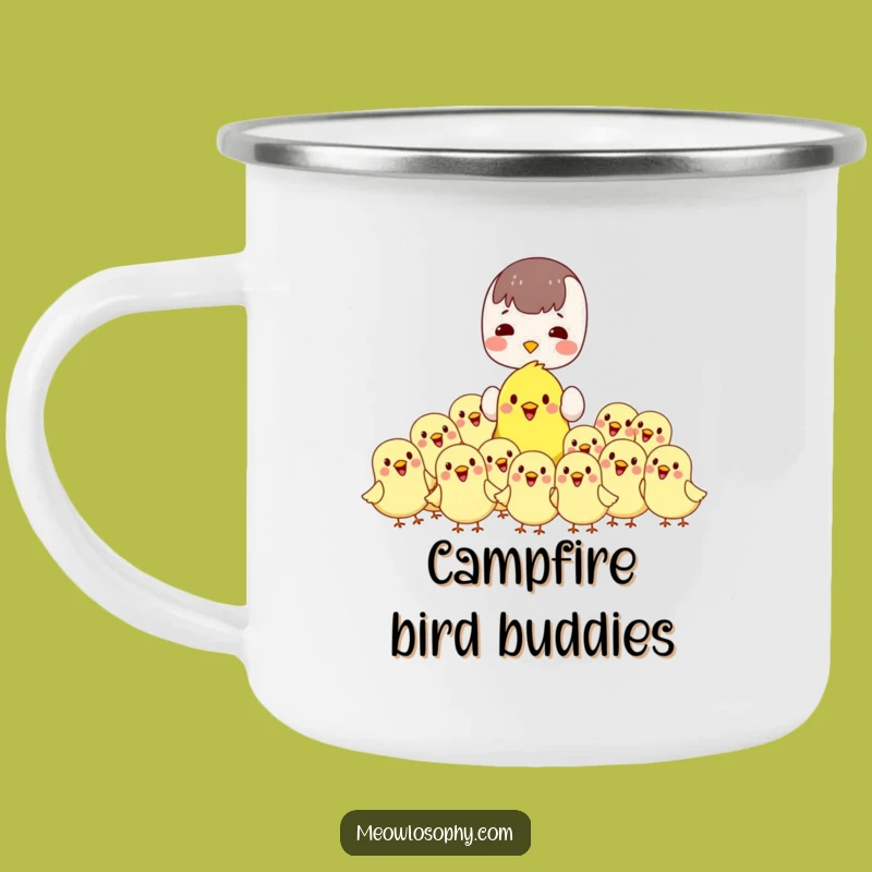 Funny Kawaii Bird Camping Mug: Cute & Hilarious Outdoor Bird Feeding Fun