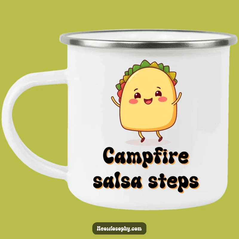 Funny Taco Dancer Camping Mug, Outdoor Fiesta Fun, Hilarious Travel Mug
