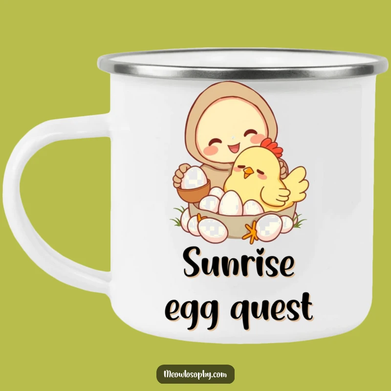 Funny Sleepy Chicken Camping Mug: Hilarious Outdoor Egg Collector Adventure
