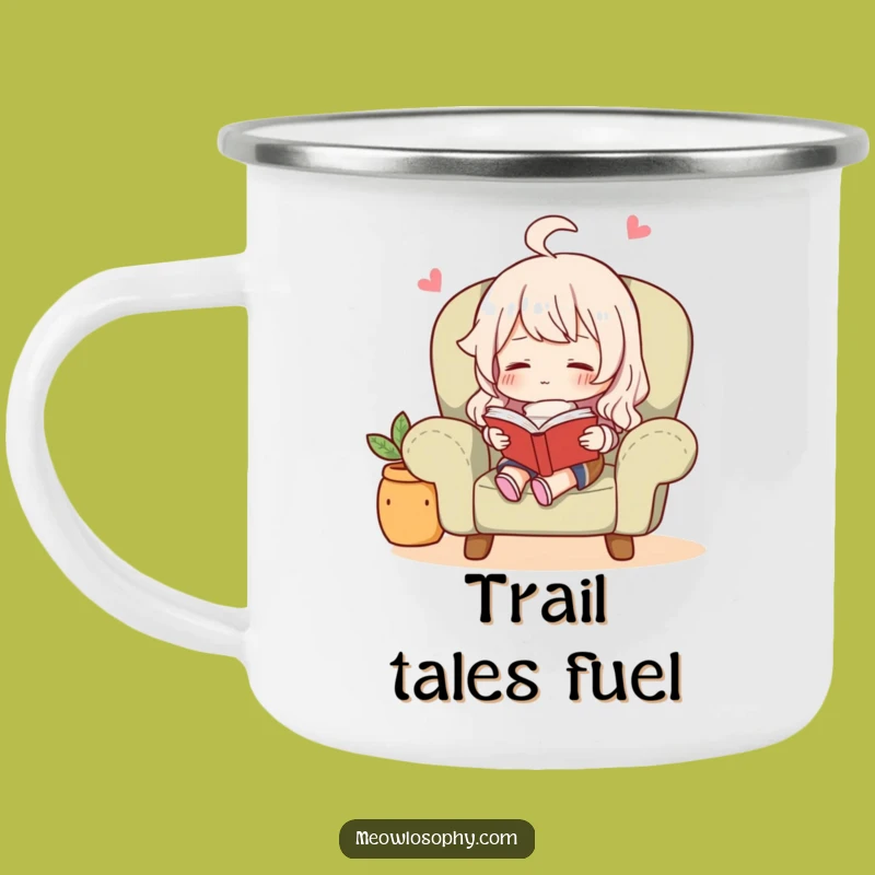 Funny Cozy Reader Camping Mug: Bookish Brews, Adventure Gift