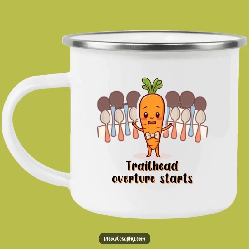 Funny Shy Carrot Conducting Spoons Camping Mug - Adventure with Humor