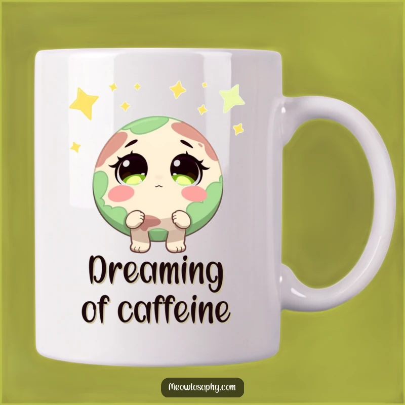 Funny Earth Starry Eyes Mug - Whimsical Wishful Thinking Gift