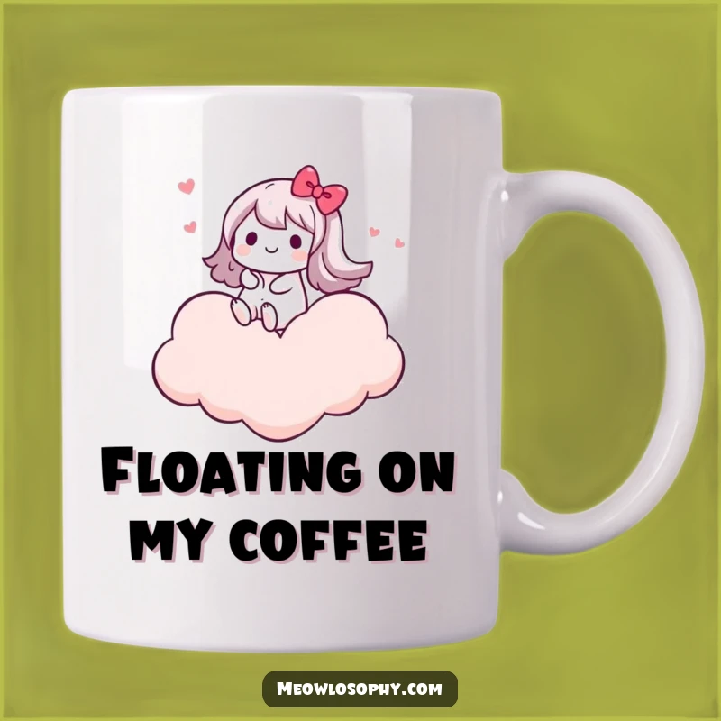 Funny Kawaii Cloud Rider Mug: Joyful Gift of Floating Happiness