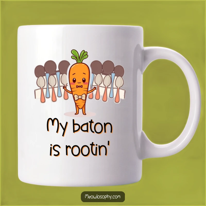 Funny Shy Carrot Conducting Spoons Mug - A Hilarious Gift for Music Lovers