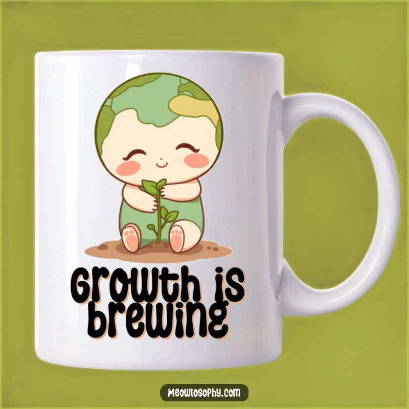 Funny Earth Seedling Hug Mug - Heartwarming Nature Gift