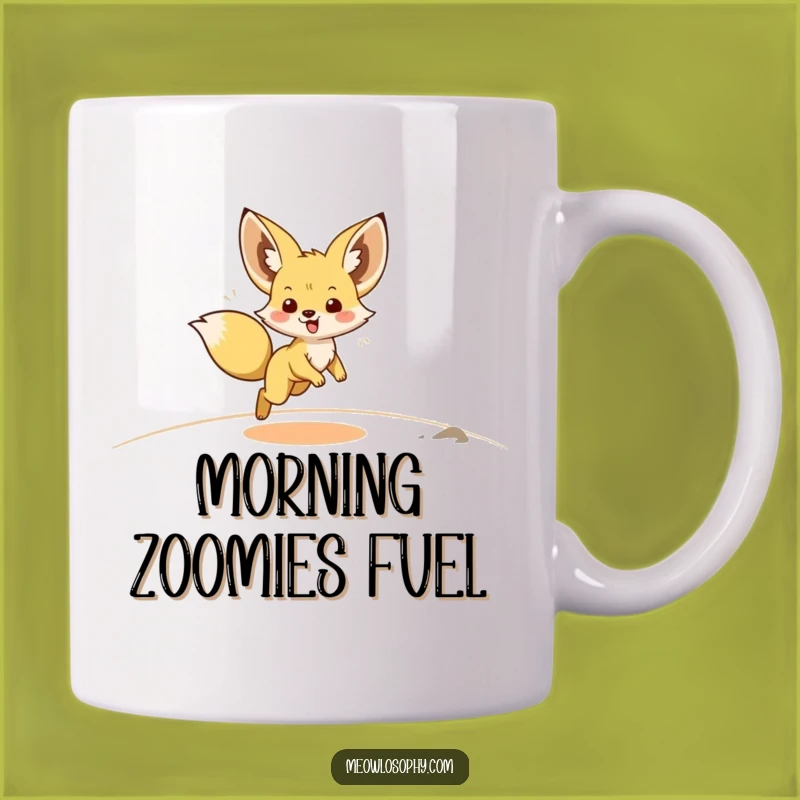 Funny Fennec Fox Zoomie Mug: Adorable & Energetic Gift for Happy People