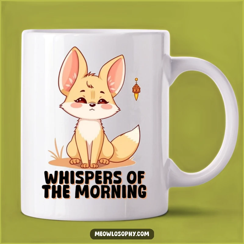 Funny Kawaii Fennec Fox Wind Chime Mug - Adorable Desert Sound Gift