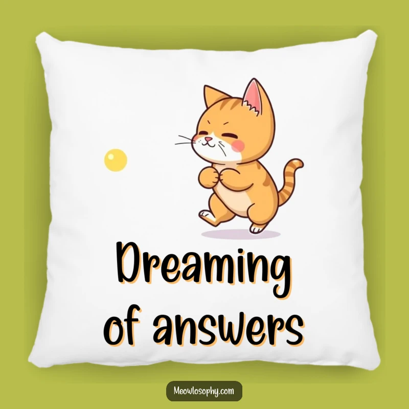 Comfy Funny Ginger Cat Philosophy Pillow - Soft Existential Accent