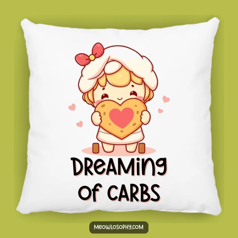 Funny Kawaii Baker Pillow: Cozy Heart Bread, Cute Home Decor Gift