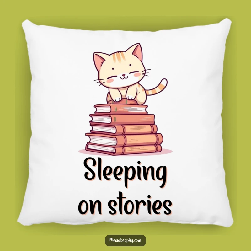 Funny Book Cat Pillow: Cozy Feline Balancing Accent Gift