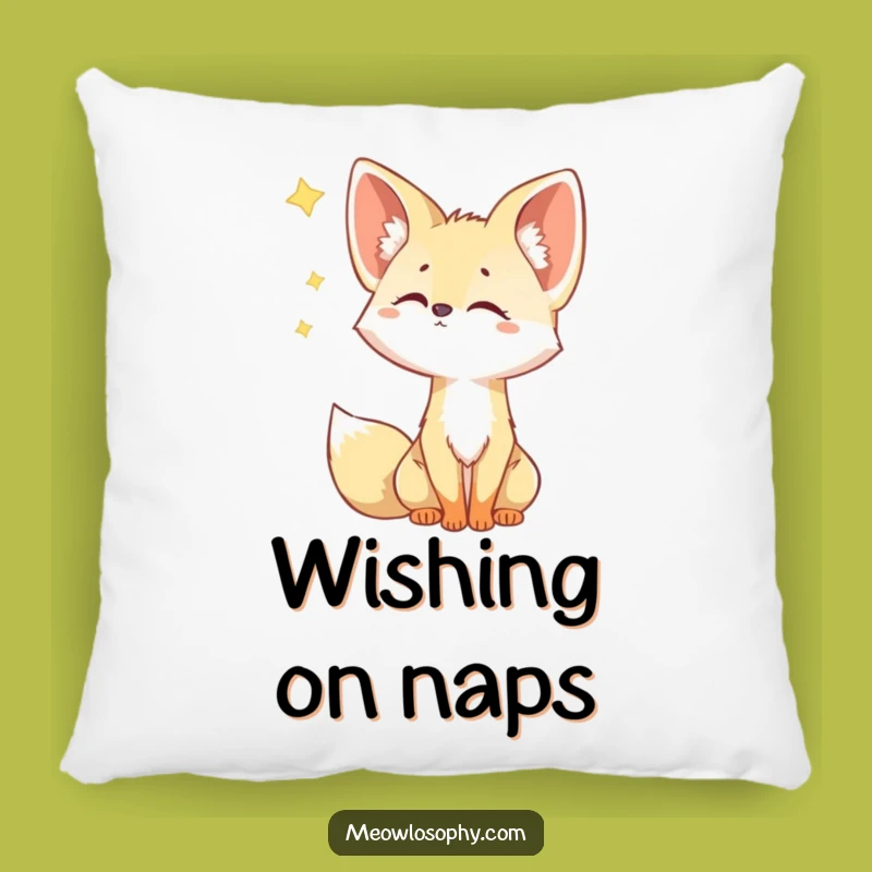 Funny Fennec Fox Pillow: Curious Star Watcher Cushion for Cozy Nights