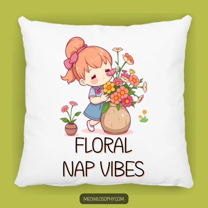 Funny Flower Arranger Pillow: Cute Gardener Comfort, Home Decor Gift