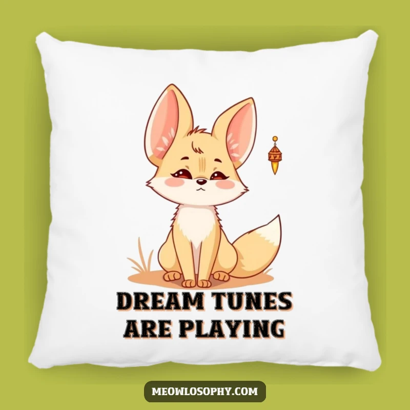 Funny Kawaii Fennec Fox Chime Pillow - Cozy Listener's Cushion