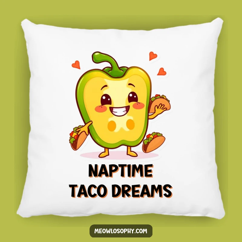 Funny Pepper Taco Pillow - Cozy Veggie Fiesta Cushion, Adorable Humorous Gift