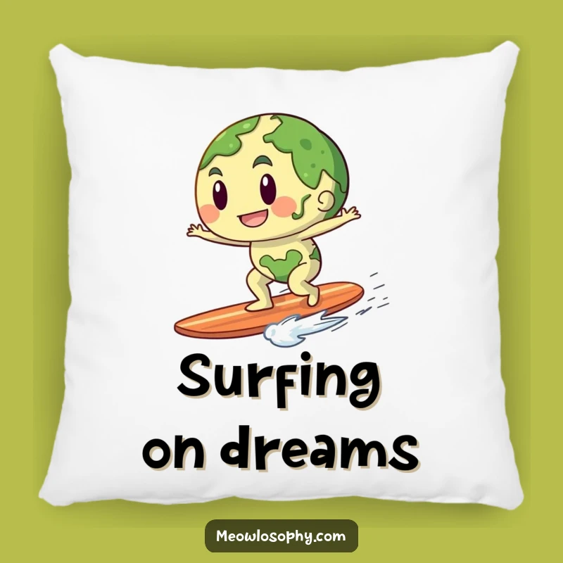 Comfy Funny Earth Riding Breeze Pillow: Add Adventurous Vibes and Softness to Your Space