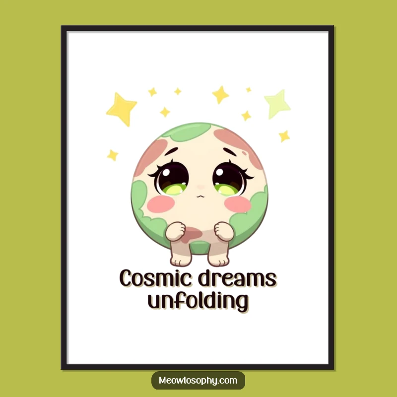 Funny Earth Starry Eyes Digital Art - Instant Dreamy Download Gift