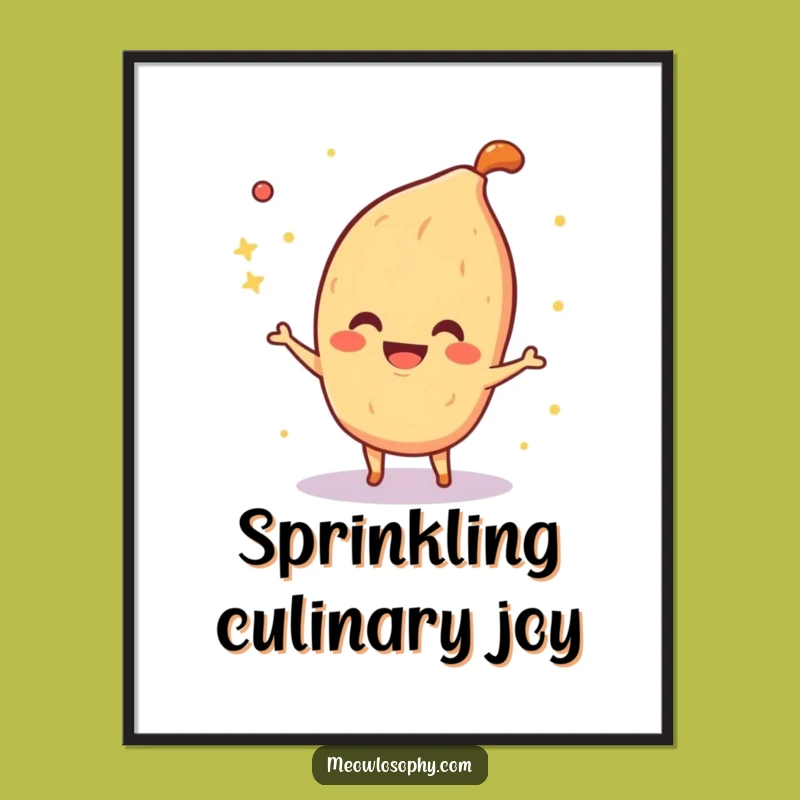 Funny Fajita Spice Sparkle Digital Art, Magical Food Print, Humorous Decor, Funny Gift