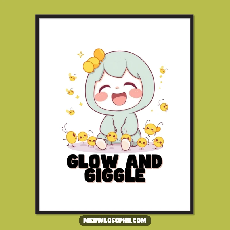 Funny Firefly Laugh Digital Art: Cute Character Magic for a Hilarious Gift