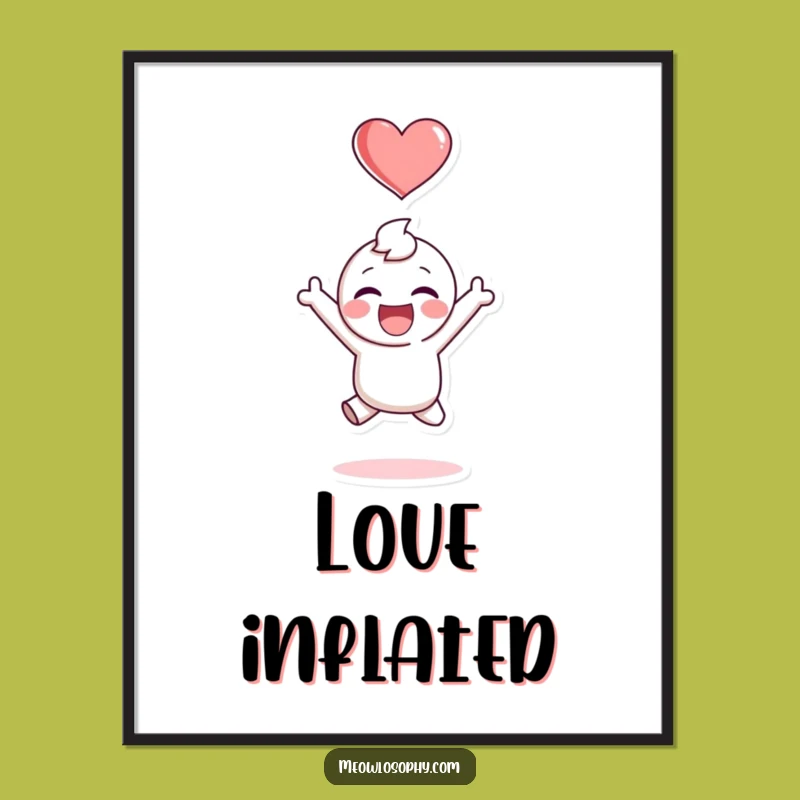 Funny Joyful Digital Art: Adorable Character's Ecstatic Leap for Instant Cheer