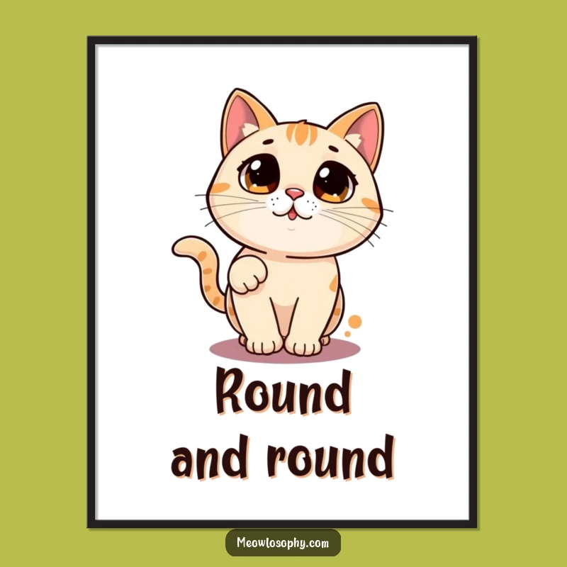 Funny Laser Cat Digital Print: Feline Dot Chase Wall Art Gift