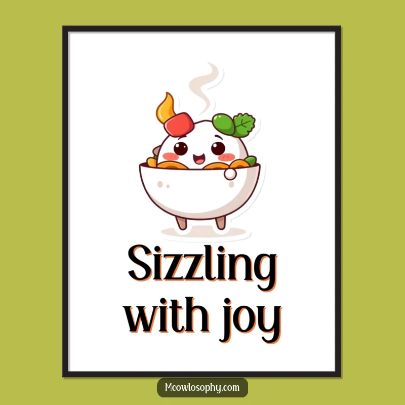 Funny Fajita Bowl Digital Art: Cute Wiggling Decor for Foodies