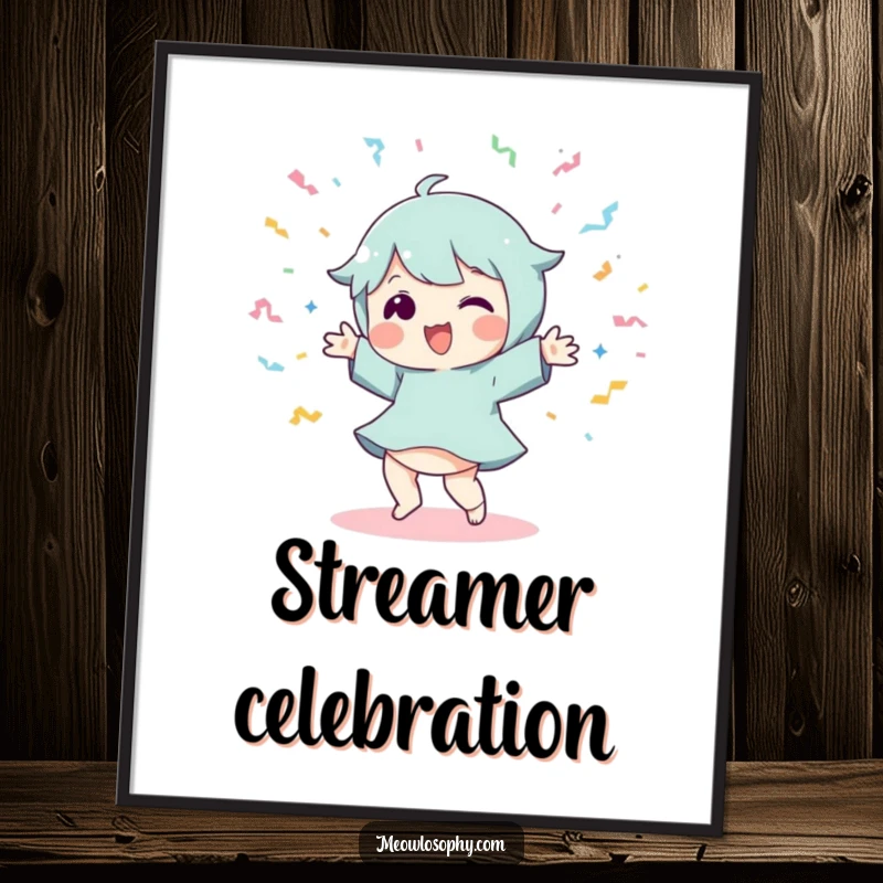 Funny Dancer Digital Art: A playful character captured mid-dance with streamers flying, bringing instant energy and fun.