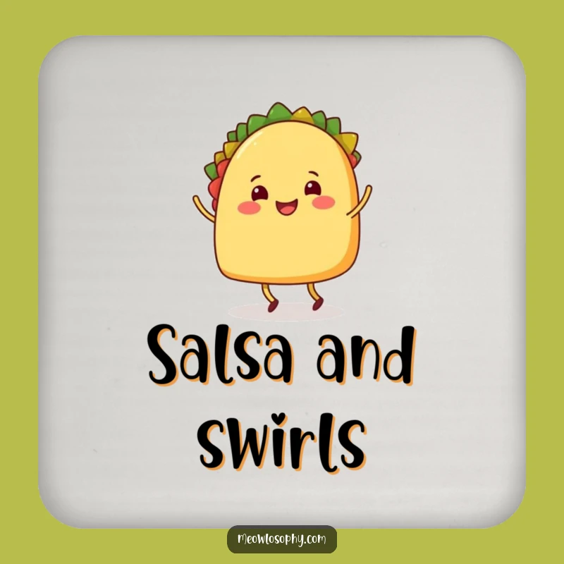 Funny Taco Dancer Coaster Set, Protect Surfaces with Fiesta Humor, Unique Funny Gift