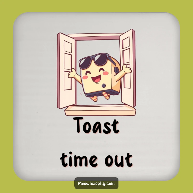 Funny Toaster Escape Coaster: Protect Surfaces with this Quirky Gift