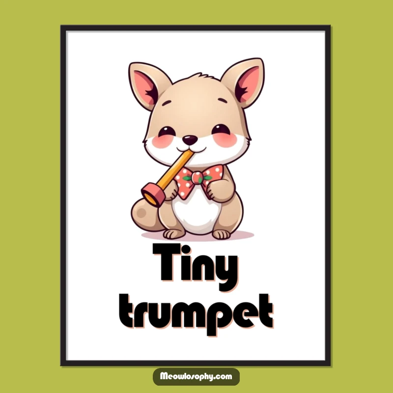 Funny Kazoo Animal Poster: Festive Bowtie Vibes for Humorous Wall Art Gift