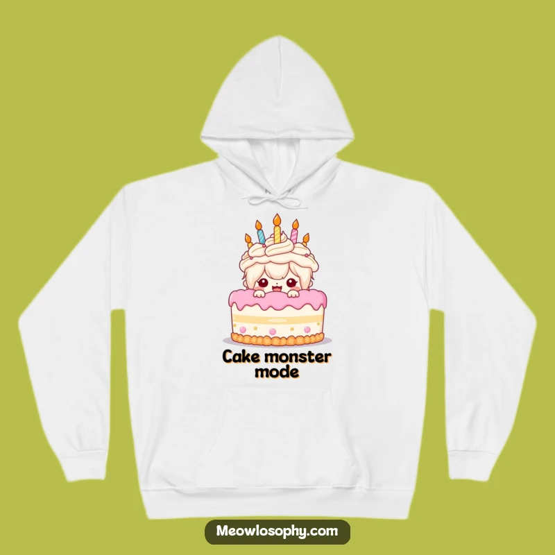 Cozy Funny Birthday Cake Hoodie: Celebrate in Kawaii Style