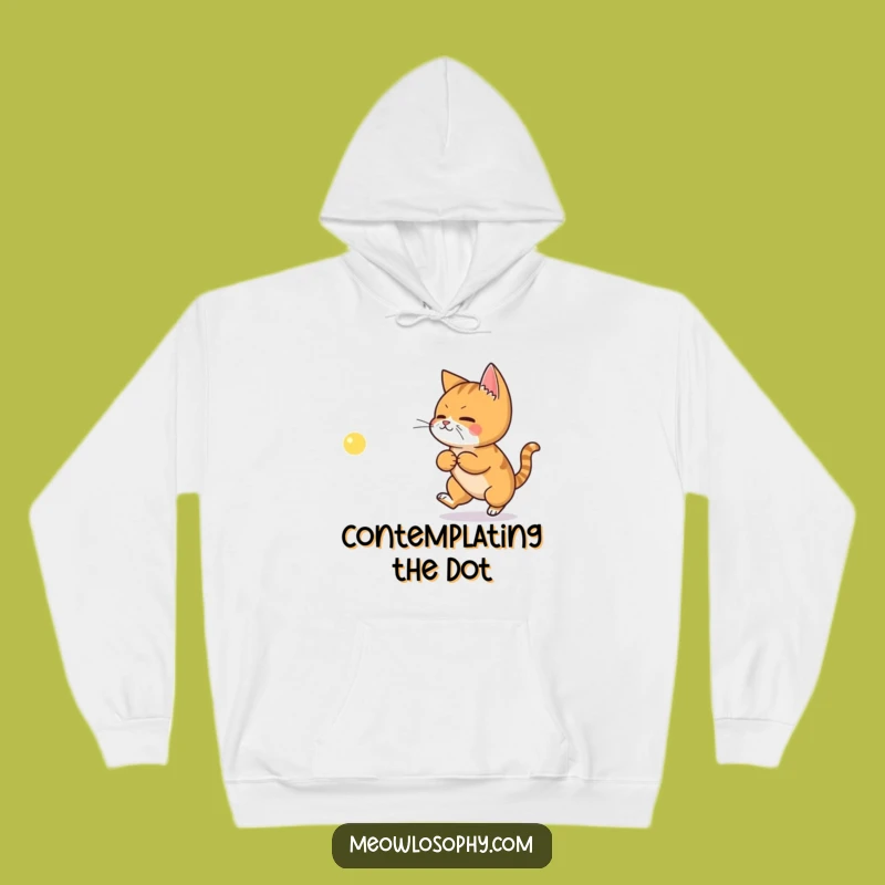 Cozy Funny Ginger Cat Philosophy Hoodie - Laser Chase Warmth