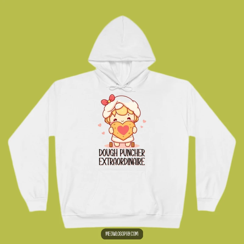 Funny Kawaii Baker Hoodie: Cozy Heart Bread, Warm Apparel Gift