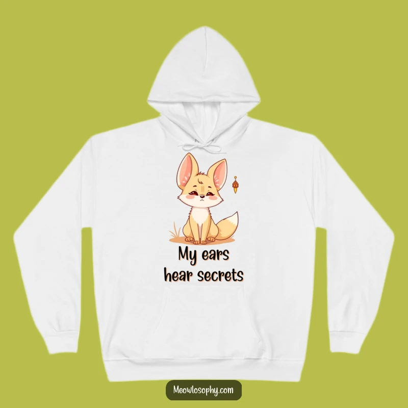 Funny Kawaii Fennec Fox Wind Chime Hoodie - Cozy Listener's Gift
