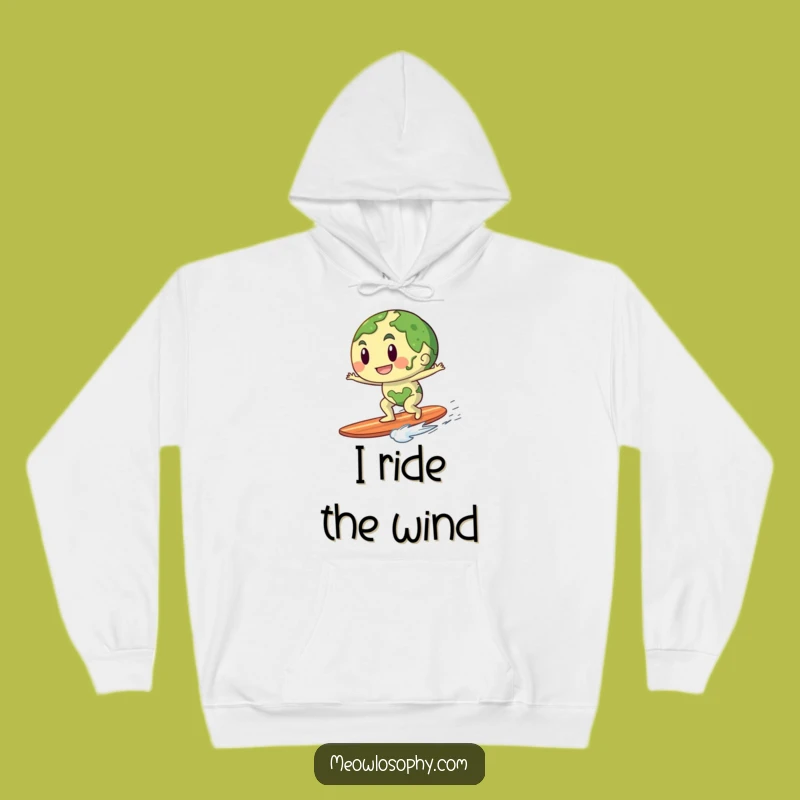 Cozy Funny Earth Riding Breeze Hoodie: Stay Warm with Adventurous Vibes and Playful Freedom