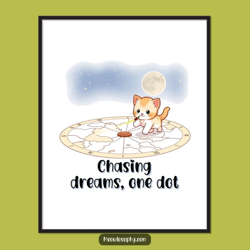 Free Printable Wall Art: Playful Kitten, Laser Chase, Celestial Map, Funny Decor