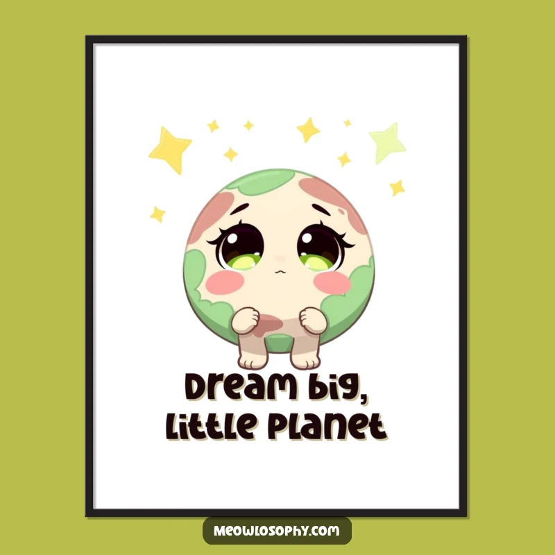 Funny Free Printable Wall Art: Earth Gazing at Stars - Downloadable Decor