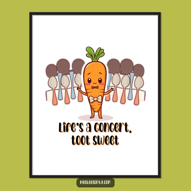 Free Printable Funny Carrot Conductor Art - Quirky Downloadable Home Decor!