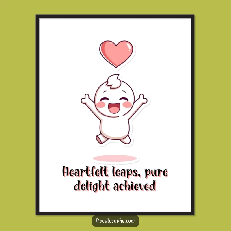 Funny Free Printable Wall Art: Joyful Jump Downloadable Home Decor