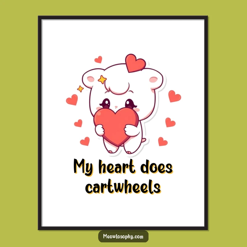 Free Printable Wall Art: Starry-Eyed Love Heart! Adorable Downloadable Decor.